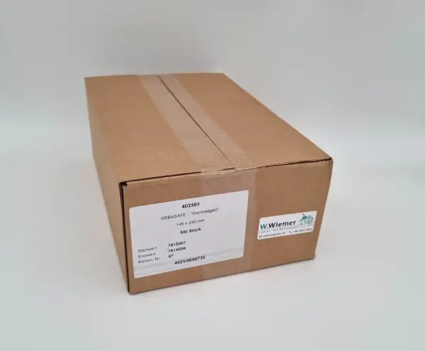 500x Wechselgeldtaschen DEBASAFE (145 x 240 mm) DEBATAPE high plus - Transparent - Recyclingfolie