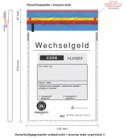 500x Wechselgeldtaschen DEBASAFE (145 x 240 mm) DEBATAPE...