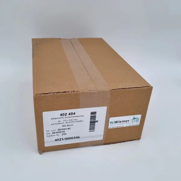 500x Sicherheitstaschen DEBASAFE (175 x 240 mm) DEBATAPE high plus - Transparent - Recyclingfolie