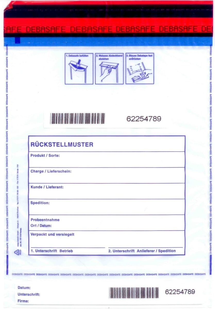 Sicherheitstaschen DEBASAFE agriculture (B 195 x H 265 + 30 mm (Bon